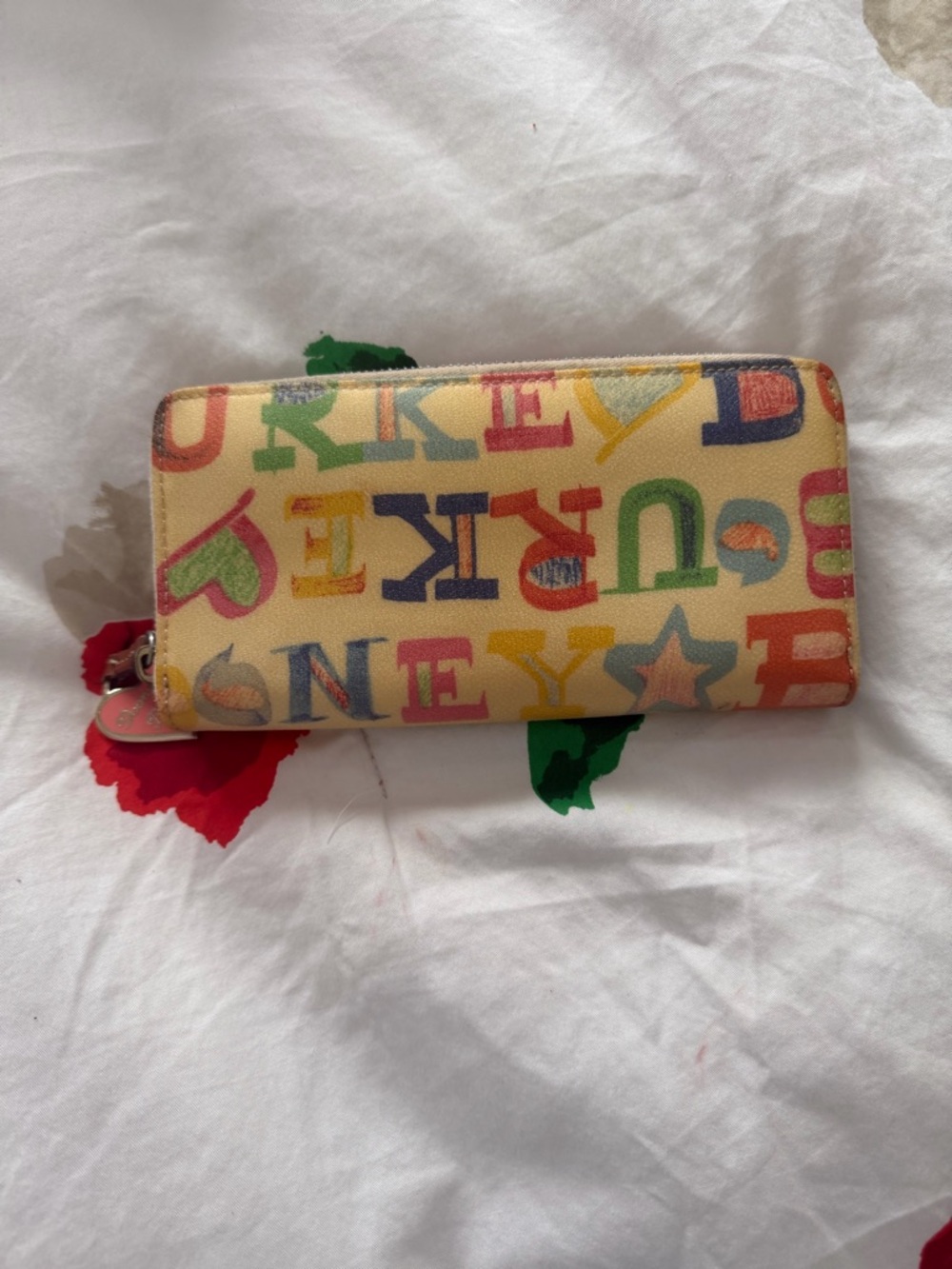Dooney & Bourke Multicolor Logo Heart Charm Wallet